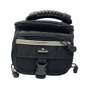 Samsonite Black Nylon Padded Camera Bag with Shoulder Strap and Multiple Pockets